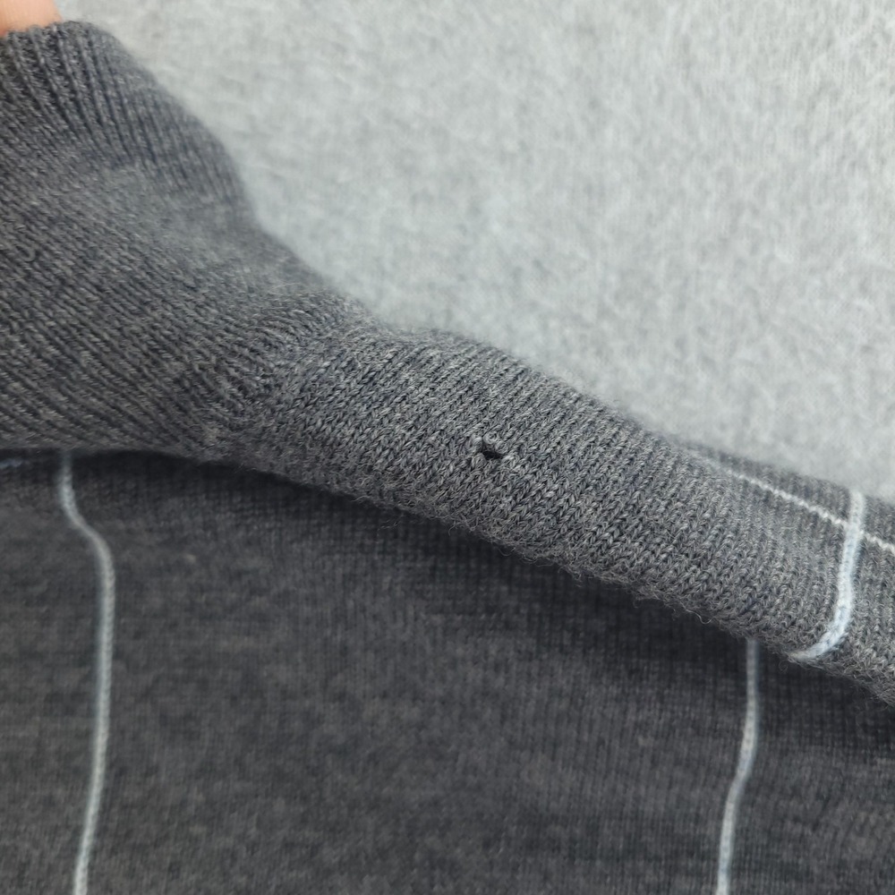 Peter Millar Sweater Mens XL Gray Merino Wool 1/4 Zip Mock Neck Pullover Check - Picture 8 of 12